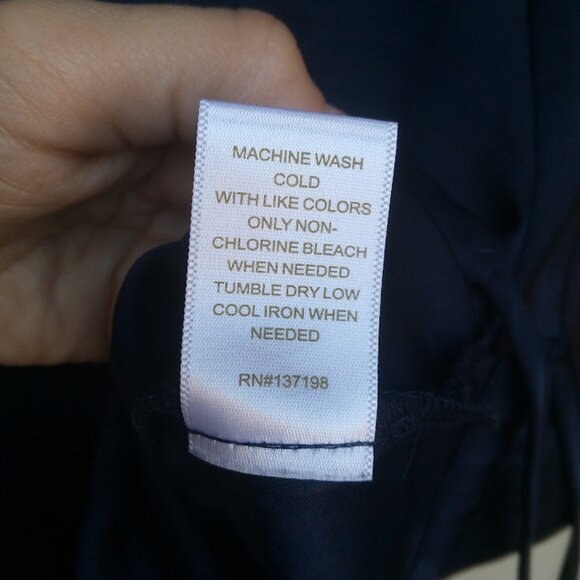 HOUSE OF HARLOW 1960 | NWOT Navy Blue Satin Boxy Button Up Side Tie Crop Top L - Picture 10 of 11